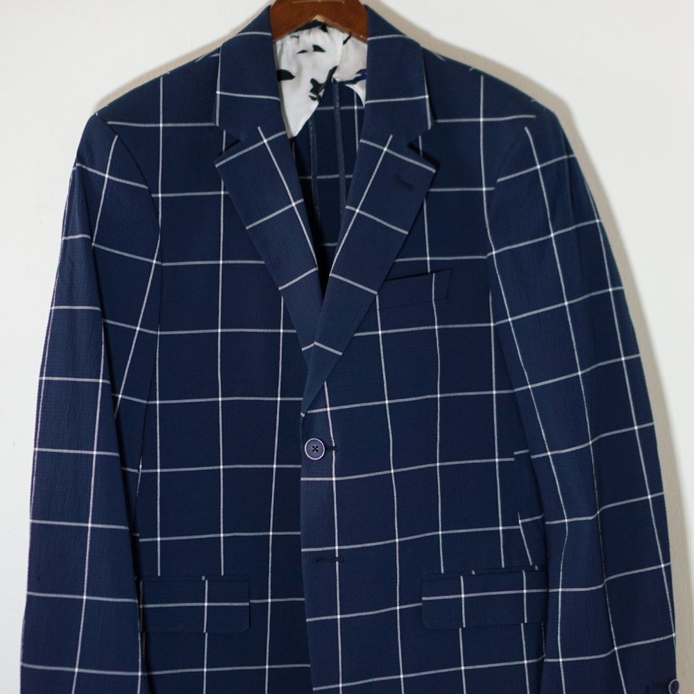 Seersucker Paneled Sports Jacket
